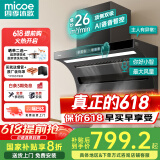 四季沐歌油烟机家用顶侧双吸抽油烟机大吸力厨房抽烟机脱排油烟机免拆自清洗抽烟机一级能效侧顶吸油烟机