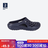迪卡侬（DECATHLON）游泳男士凉鞋沙滩拖鞋洞洞鞋外穿NABD2028001深蓝色网格款43码