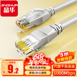 晶华 六类CAT6类网线 高速千兆网络连接线 家用电脑宽带机顶盒非屏蔽8芯双绞工程跳线 灰色5米 W191I