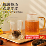雅集筑茗玻璃茶杯茶水分离玻璃杯带盖带玻璃内胆办公家用耐热泡茶杯