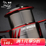 狼王纺车轮渔轮远投轮鱼轮鱼线轮海竿轮路亚轮金属浅线杯海杆轮微物轮 GD2红黑色【路亚纺车轮】 3000系