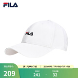 FILA 斐乐官方棒球帽情侣款男士女士帽子时尚休闲鸭舌帽子遮阳帽 标准白-WT XS