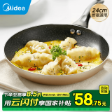 美的（Midea） 煎锅 平底锅 麦饭石色 平底锅 不粘锅牛排锅 煎饼锅家用煎蛋锅 【明火电磁炉用】香槟金 | 24cm