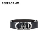 菲拉格慕（Ferragamo）男士牛皮银扣腰带黑色/棕色675542 464231 115