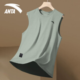 安踏速干运动背心男款无袖上衣吸湿透气夏季马拉松健身篮球服罩衫坎肩 7123-5豆灰色 L (175)