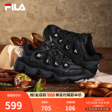FILA【杨幂同款】官方豌豆鞋女鞋老爹鞋运动鞋冬季新款运动休闲鞋 黑/影黑灰-BD 35.5