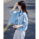 尚静休闲外套女26年夏季新款女装通勤百搭翻领时尚轻薄舒适短外套上衣