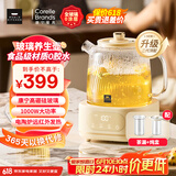 World Kitchen康宁养生壶全玻璃恒温壶家用多功能办公室煮茶器烧水壶花茶 1.2L1000W【玻璃壶+茶漏+炖盅】