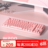 ikbc W200无线键盘机械键盘无线机械键盘粉色办公游戏樱桃键盘87键粉色茶轴
