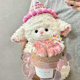 京东鲜花小羊卡通玩偶花束香皂花创意生日礼物女生送女友闺蜜儿童伴手礼