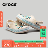 crocs卡骆驰洞洞鞋贝雅卡骆班轻便耐磨一脚蹬休闲鞋|205089 冬日白/彩色-1LI 40 (250mm)