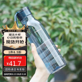 乐扣乐扣（LOCK&LOCK）夏季运动水杯简约塑料杯户外便携水壶男女学生杯子蓝色550ML