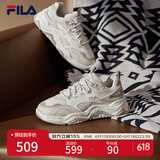 FILA 斐乐山丘鞋厚底鞋女鞋复古运动鞋秋户外休闲老爹鞋 棉花糖/朴色-MA 36