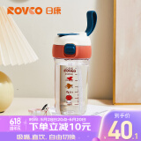 日康（rikang）水杯 儿童吸管杯直饮杯学生便携双饮杯400ml B1063-2 橙色