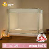 美朵嘉（MEDOGA）A类婴儿童防摔围栏蚊帐架1.8x2家用回底三开门若草色【抑菌面料】