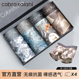 CabraKalani男士内裤男冰丝无痕抗菌平角莫代尔运动男生大码四角男式裤头裤衩 A品牌专柜3D数码无痕冰丝款 4条 XL （建议110-135斤）