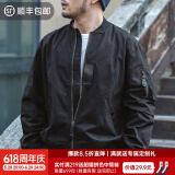 马登工装 美式空中MA1飞行员夹克军事风短款外套复古棒球服男潮春上衣 黑色 M