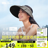 蕉下（beneunder）女士百褶贝壳黑胶防晒帽遮阳帽子女太阳帽防紫外线空顶帽BM56124