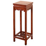 衡工 花架实木客厅中式阳台花盆架现代简约盆景架绿萝架老榆木实木质 花架 栗子红色31长*31宽*80高