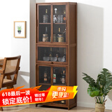 木马人客厅靠墙酒柜隔断柜玄关柜酒吧红酒架子吧台角柜置物架家用展示柜 【透明双向移门】茶色-五层60长