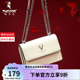 啄木鸟（TUCANO）包包女款2025年牛皮时尚单肩斜挎包女链条包实用生日礼物 米白银鹿【已销2万件】