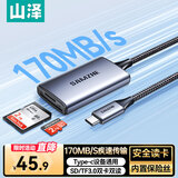 山泽Type-C3.0读卡器SD/TF双卡同读 适用苹果/15/16/相机/USB-C电脑平板手机 兼容UHS-I/II卡 CRM32