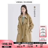 VEGA CHANG风衣女中长款2025春秋季新款韩版收腰经典时尚外套ins潮 鹭茶色 L