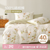 博洋家纺床上四件套纯棉被套床单100%棉套件全棉被罩 春日序语150cm