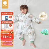 贝肽斯婴儿睡袋夏季竹棉纱布宝宝睡衣分腿儿童防踢被睡袋前6后4灵鹿 S
