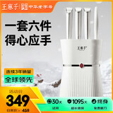 王麻子菜刀刀具套装 厨房砍骨切菜刀水果刀多用刀厨房剪刀厨具全套  一整套套刀锋利6件套