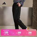 adidas轻薄舒适休闲梭织运动裤男装阿迪达斯官方轻运动   黑色   L