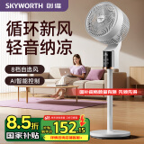 创维（Skyworth）电风扇空气循环扇落地扇智能语音遥控家用大风力轻音台地两用冰岛系列 Q859白色