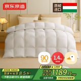 京东京造暖暖90%匈牙利进口白鸭绒羽绒被子冬季被芯1400g填充 2.2x2.4m