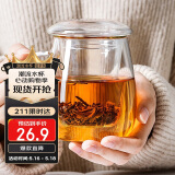 物生物（RELEA）茶杯男女士茶水分离杯玻璃杯带过滤水杯办公泡茶杯子耐高温花茶杯
