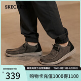 斯凯奇（Skechers）男鞋夏季一脚蹬帆布鞋商务通勤休闲软底板鞋66387