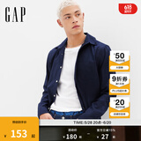 Gap男装2025春季新款纯棉基础款翻领长袖衬衫常规上衣美版422488 海军蓝 422488 S 美码 M亚洲码175/92A