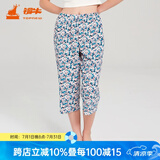 铜牛家居裤汗布印花居家女裤睡裤棉家居裤长裤女春夏VK034 翩翩起舞-米-蓝绿 M (165/90)