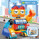 费乐（FEELO）兼容乐高大颗粒儿童拼装积木玩具男女孩生日礼物挖斗机器人Y42015