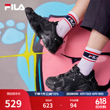FILA 斐乐猫爪鞋4代女鞋老爹鞋情侣运动鞋复古时尚休闲鞋网面透气 【女款】黑-BK 37.5