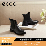 爱步（ECCO）靴子女 时尚潮流百搭冬季切尔西女靴牛皮粗跟短靴女 型塑266503 黑色26650301001 37
