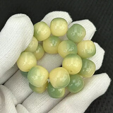 沐玛白玉菩提根子手串手捻绕指柔炭烧猫爪渐变文玩盘玩男女520送礼物 小青柠