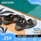 斯凯奇（Skechers）凉鞋男夏季司机户外运动增高魔术贴沙滩鞋渔夫凉鞋204105 巧克力色/CHOC 45