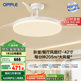 欧普（OPPLE）风扇灯吊扇灯遥控LED照明Ra95北欧餐厅卧室吊灯变频低噪 冰风白
