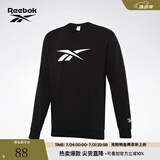 Reebok锐步官方男女黑色基础LOGO款百搭时尚经典圆领套头长袖卫衣 GR8472 黑色 S