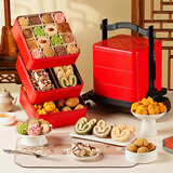 悠享时（YOTIME）曲奇饼干三层礼盒810g蝴蝶酥雪花酥零食伴手手信圣诞礼物上海特产