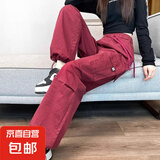 美式工装裤女款小个子春秋2025新款酷飒风户外登山冲锋裤 安可拉红【常规款】 S 80-94斤选