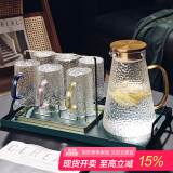 格娜斯（CRISTALGLASS）玻璃杯水杯家庭套装泡茶杯家用喝水杯子耐高温轻奢高颜值锤纹水具