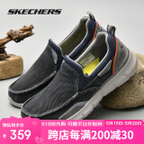 斯凯奇（Skechers）男鞋商务休闲鞋舒适一脚蹬轻便舒适时尚春季款复古帆布鞋