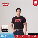 Levi's李维斯情侣美式宽松印花时尚简约舒适潮流纯棉圆领短袖T恤 黑色 002A0-0001 M