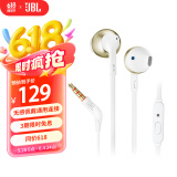 JBL T205 半入耳式耳机 TUNE205手机耳机 有线运动耳机 带麦克风 苹果安卓系统通用 香槟金